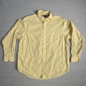 Roundtree & Yorke Long Sleeve Dress Shirt Men XL‎ Yellow Casual Office